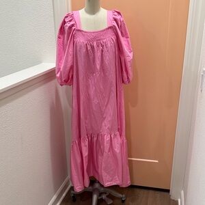 Pink Puff Sleeve Dress